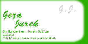 geza jurek business card